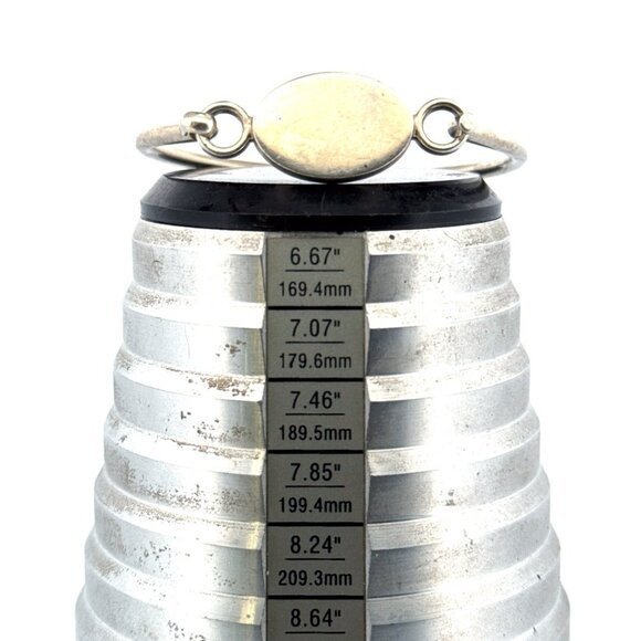 Estate Sterling Silver 925 Monogram able Oval Bangle Bracelet 6” 16.6g - Picture 6 of 8